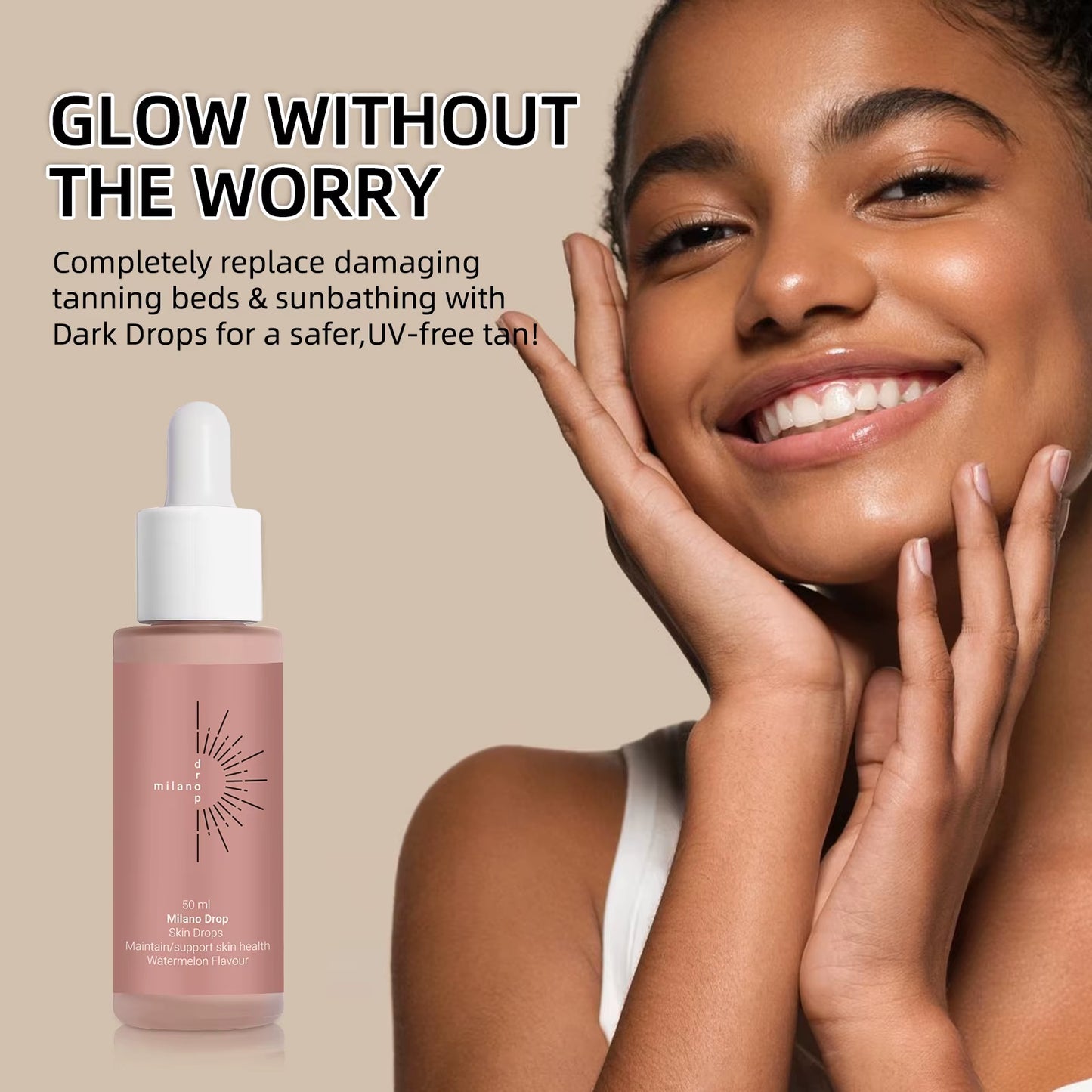 50Ml Self Tanning Drops Body Self Tanning Sunless Lotion Self Tanning Drops Enhance Skin Melanin Liquid Bronzer Natural Tanner
